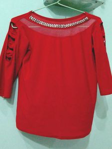 Red Embellished Top