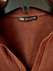 ZARA BROWN CROP TOP