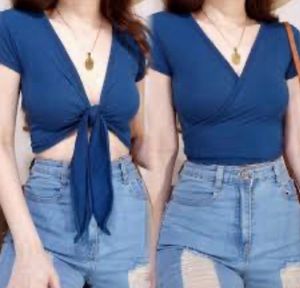 Zaful Blue Crop Top