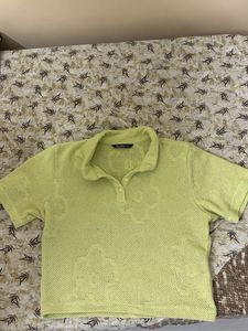 Studio K Lime Green Knit Polo - XL