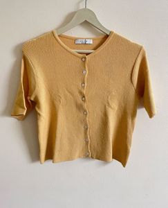 Yellow cardigan