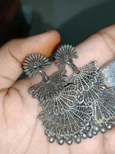 Silver Jhumka Earrings