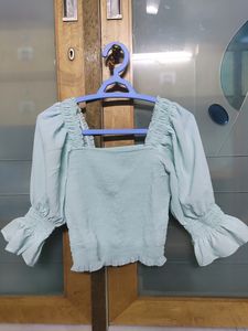 Light Blue Smoked Top
