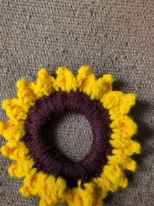 Sunflower Crochet Hair Tie