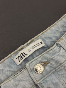 Zara Distressed Denim Mini Skirt