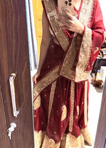 Wedding Heavy Bridal Lehnga - Maroon Color