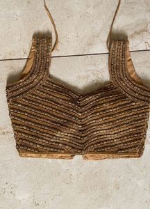 Golden Heavy Embroidered Blouse | Party / Wedding