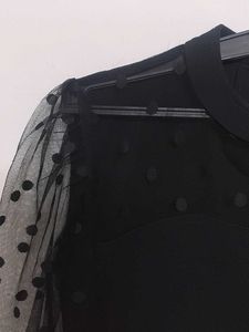 Chic Black Polka Dot Top