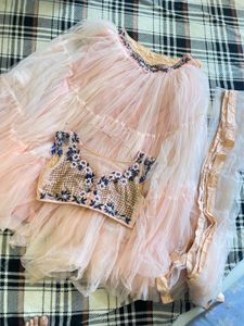 peach indian barbie lehenga