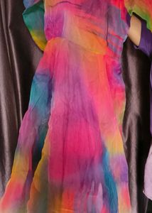 handstiched Colorful organza nyra dress