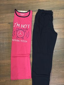 Cute Pink "Not a Morning Person" Pajama With T