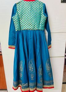 PANTALOONS Teal &amp; Gold Indian Dress