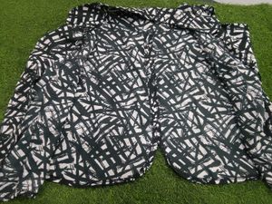 Abstract Print Open Jacket