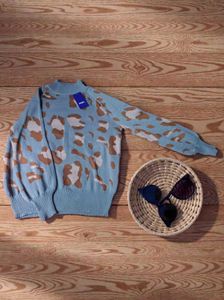 Stylish Grey Animal Print Sweater