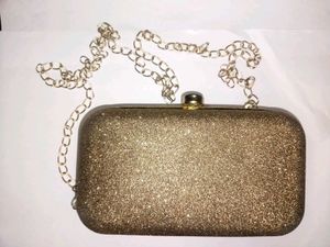 Gold Glitter Evening Clutch