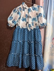 Cotton  Blue Colour  Frock  New One