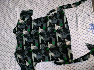 Abstract See Through Top With Tie Back Strings