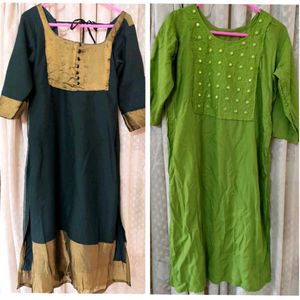 Set of Two Green Kurtis