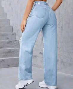 Ripped Wide Leg Jeans