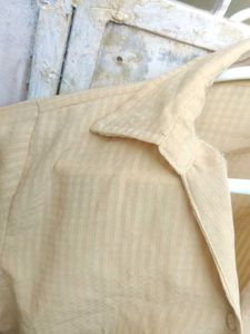 Womens Elegant Beige Button-Down Shirt