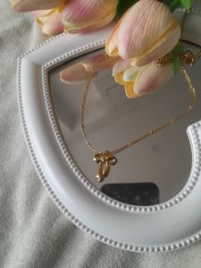 Gold Bow Infinity Pendant Necklace(Anti Tarnish)