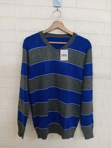 Zara Striped V-Neck Sweater