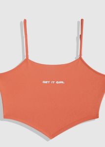 Cute Orange Cropped Tank Top