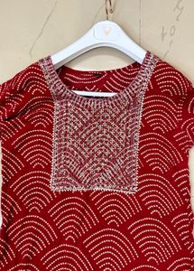Red Printed Kurti