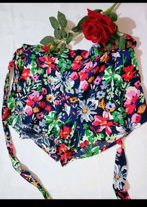 Floral Print Tie Shorts