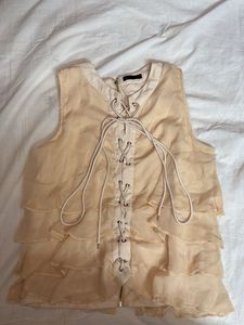 Sleeveless Beige Top