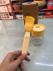 Cute Glass Oil Can With Brush + Free Pouch
