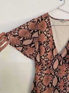 Snakeskin Print Mini Dress