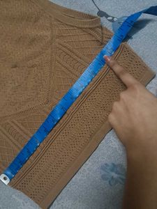 Brown Knit Crop Top Vest