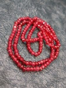 Red Beaded Strand Necklace