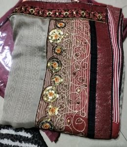Multicolored Georget Saree