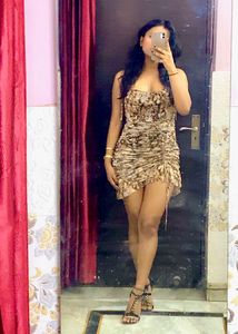 Brown Print Mini Dress