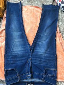 Dark Wash side slit Flared denims