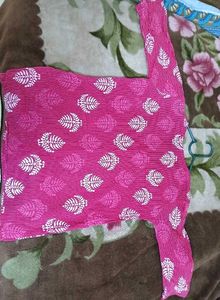 Pink Printed Kurti Top