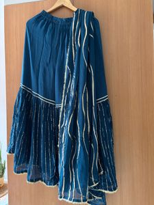 Sequinned kurta with sharara and dupatta