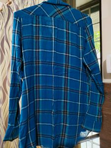 DNMX Brand Checked Blue Shirt
