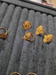 9 Adjustable Gold Polish Rings
