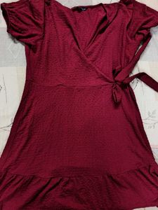 Burgundy Wrap Dress