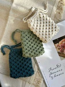 Macrame Mini Bag For Coins And Ear Bud