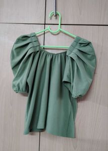 PUFF SHOULDER SEA GREEN TOP ❤️