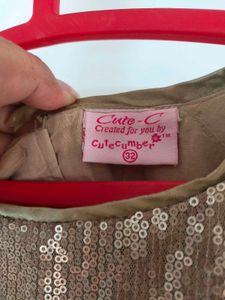 Gold Sequin &amp; Tulle Party Dress