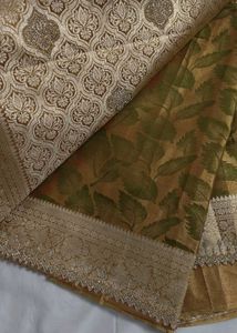 Bridal tissue Silk Saree with Swarovski work
