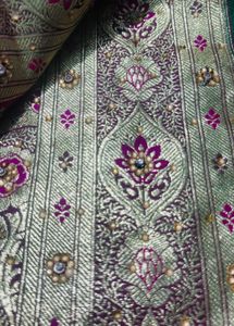 Gorgeous Green &amp; Pink Banarasi Silk Saree