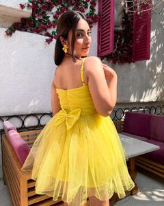 Yellow Tulle Mini Dress