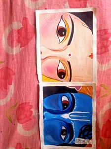 Arcylic Radha Krishna Painting