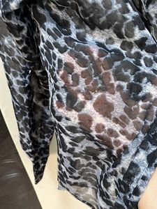 MAYRA- Black Animal Print Sheer Shirt